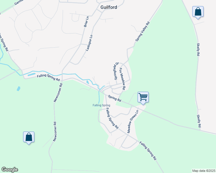 map of restaurants, bars, coffee shops, grocery stores, and more near 1073 Stonybridge Drive in Chambersburg