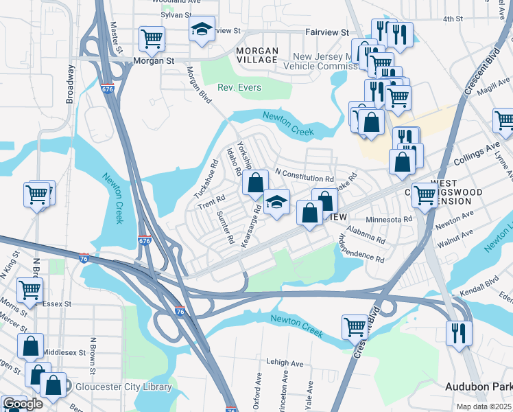map of restaurants, bars, coffee shops, grocery stores, and more near 2961 Yorkship Square in Camden