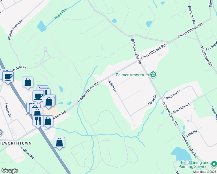 map of restaurants, bars, coffee shops, grocery stores, and more near 8 Judith Lane in Thornton