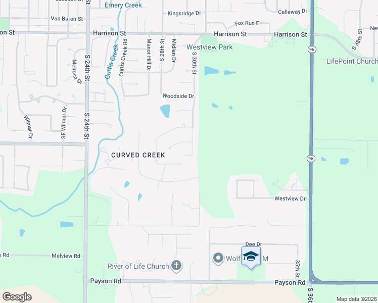 map of restaurants, bars, coffee shops, grocery stores, and more near 2118 South 30th Street in Quincy