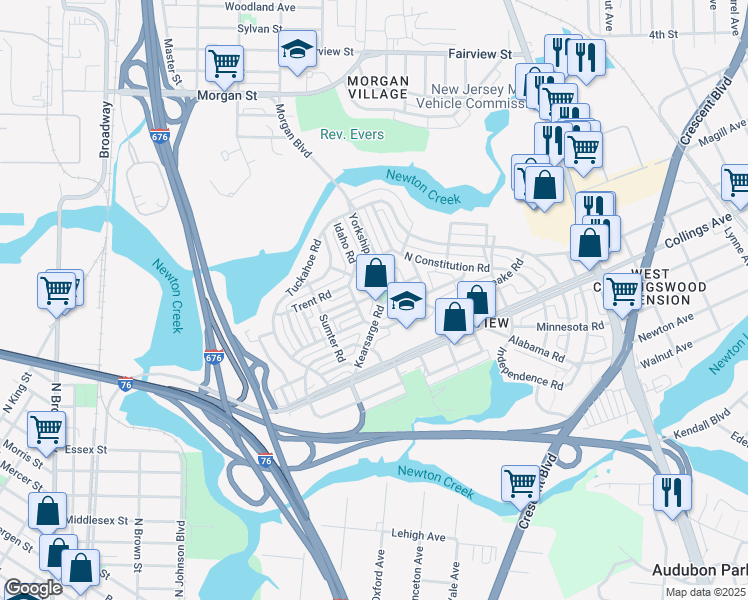 map of restaurants, bars, coffee shops, grocery stores, and more near 2961 Yorkship Square in Camden
