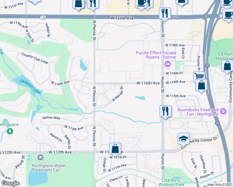 map of restaurants, bars, coffee shops, grocery stores, and more near 1420 West 116th Avenue in Westminster