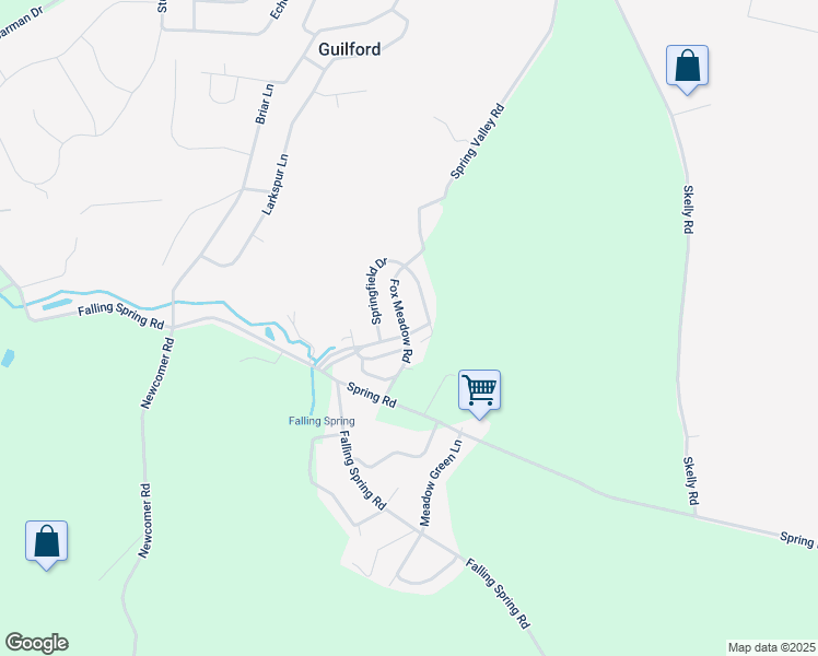map of restaurants, bars, coffee shops, grocery stores, and more near 1073 Stonybridge Drive in Chambersburg