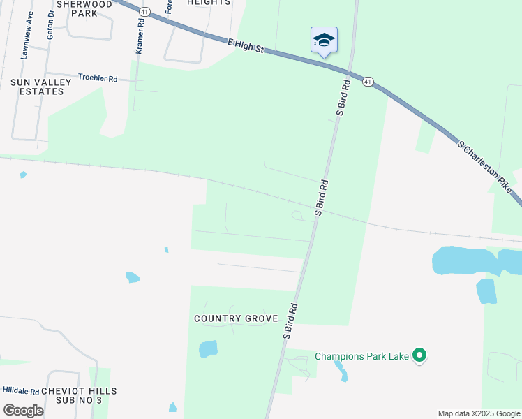 map of restaurants, bars, coffee shops, grocery stores, and more near 3450 Eichelberger Lane in Springfield