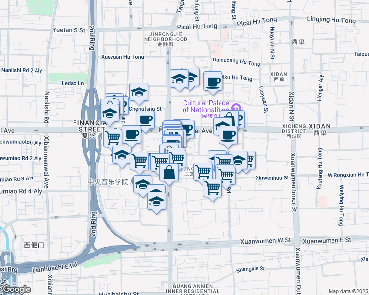map of restaurants, bars, coffee shops, grocery stores, and more near in 