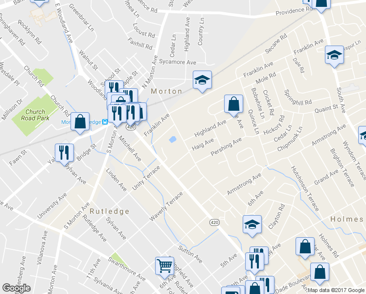 map of restaurants, bars, coffee shops, grocery stores, and more near 913 Amosland Road in Morton