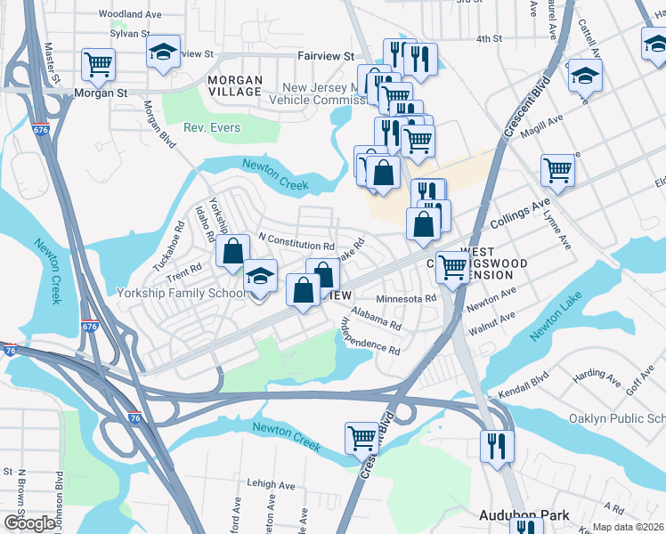 map of restaurants, bars, coffee shops, grocery stores, and more near 1412 North Chesapeake Road in Camden