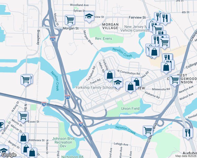 map of restaurants, bars, coffee shops, grocery stores, and more near in Camden