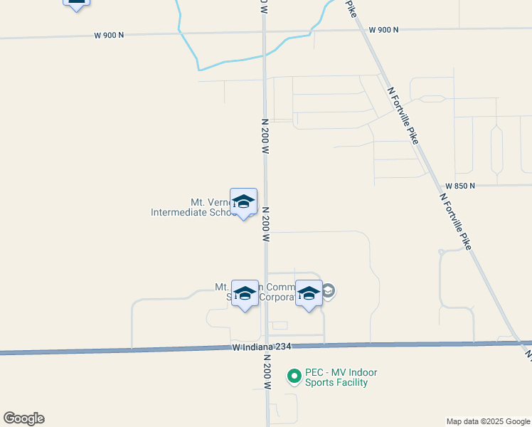 map of restaurants, bars, coffee shops, grocery stores, and more near 8414 N 200 W in Fortville