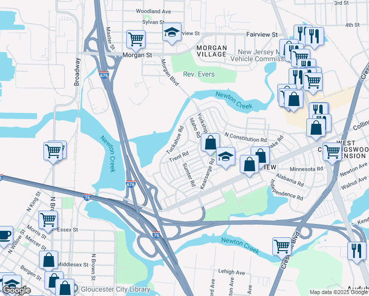 map of restaurants, bars, coffee shops, grocery stores, and more near in Camden