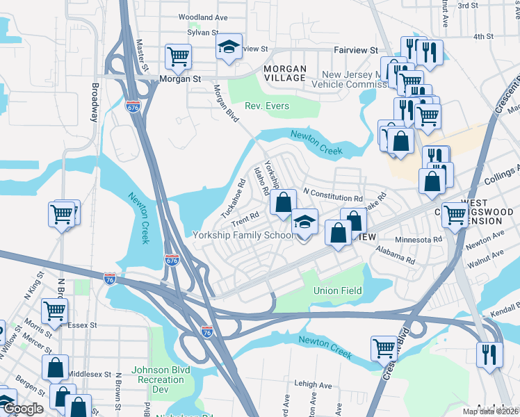 map of restaurants, bars, coffee shops, grocery stores, and more near in Camden