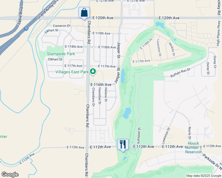 map of restaurants, bars, coffee shops, grocery stores, and more near 15577 East 115th Place in Commerce City