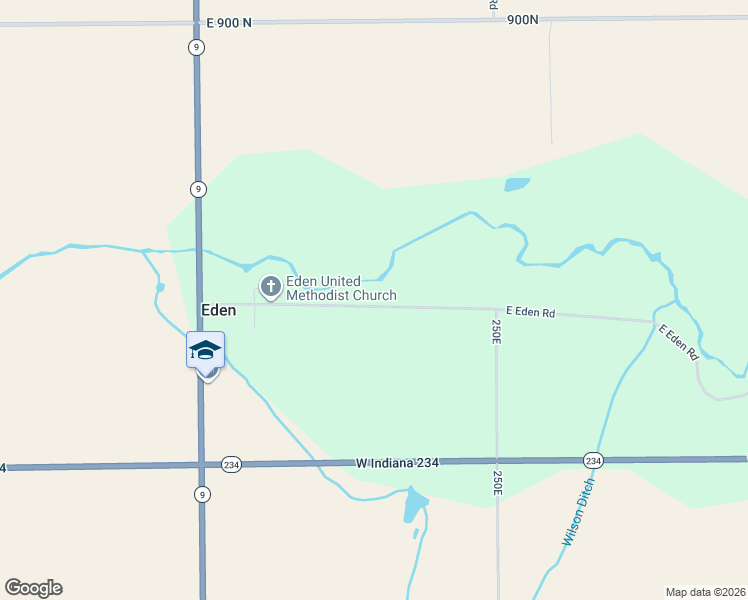 map of restaurants, bars, coffee shops, grocery stores, and more near 2284 East Eden Road in Greenfield