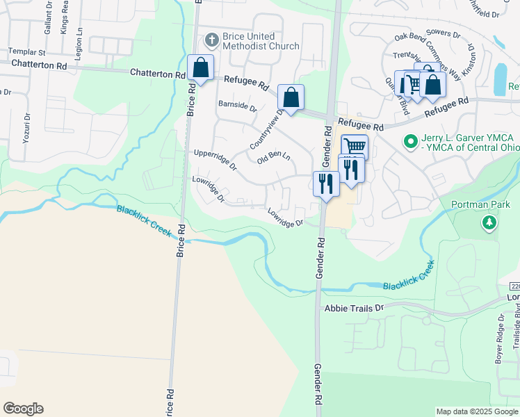 map of restaurants, bars, coffee shops, grocery stores, and more near in Brice