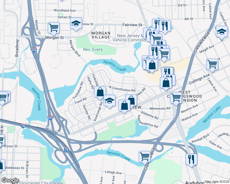 map of restaurants, bars, coffee shops, grocery stores, and more near 2978 Alabama Road in Camden