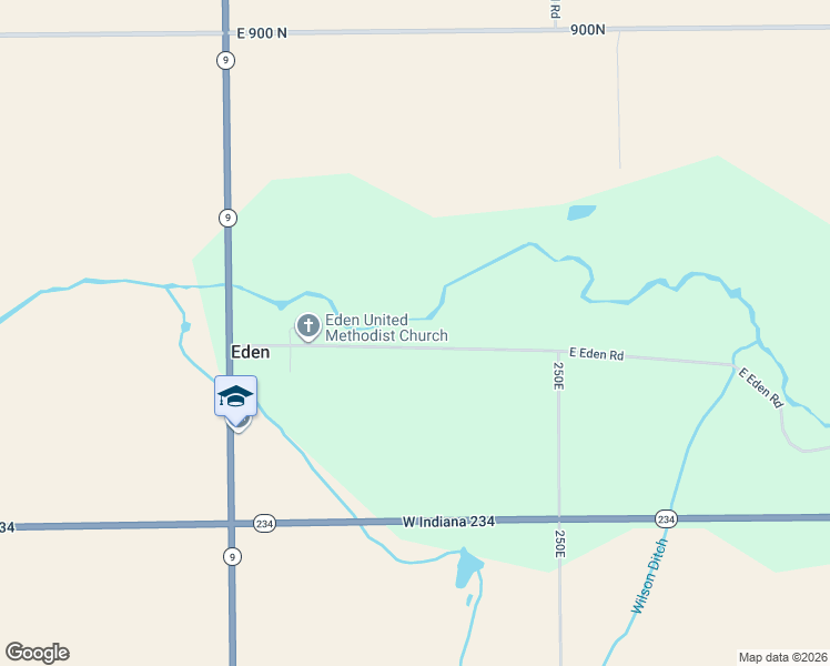 map of restaurants, bars, coffee shops, grocery stores, and more near 2284 East Eden Road in Greenfield