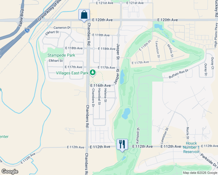 map of restaurants, bars, coffee shops, grocery stores, and more near 11545 Helena Street in Commerce City