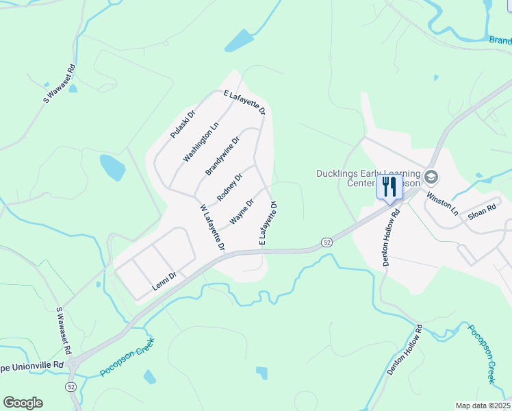 map of restaurants, bars, coffee shops, grocery stores, and more near 1516 Wayne Drive in West Chester