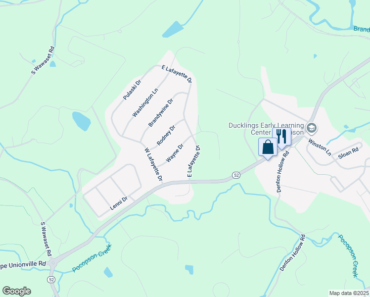 map of restaurants, bars, coffee shops, grocery stores, and more near 1516 Wayne Drive in West Chester
