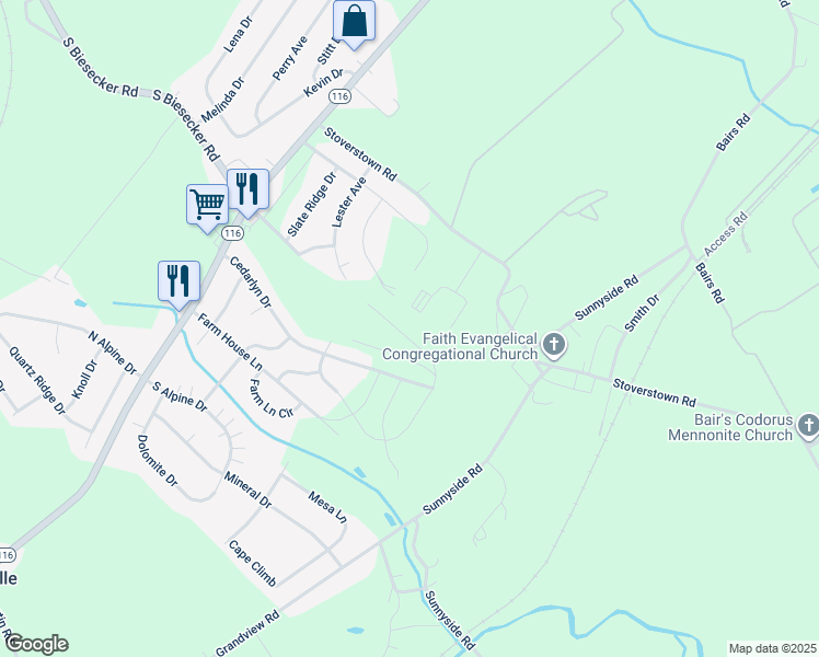 map of restaurants, bars, coffee shops, grocery stores, and more near 76 Lester Avenue in York