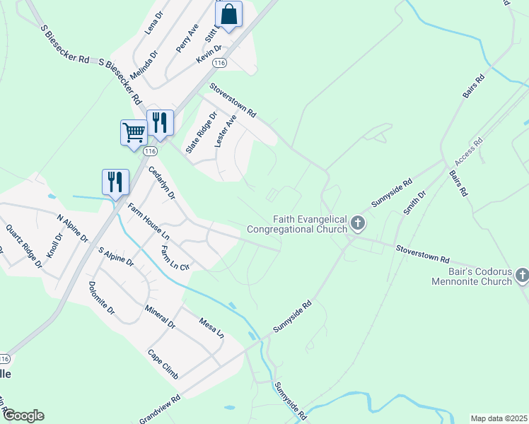 map of restaurants, bars, coffee shops, grocery stores, and more near 76 Lester Avenue in York