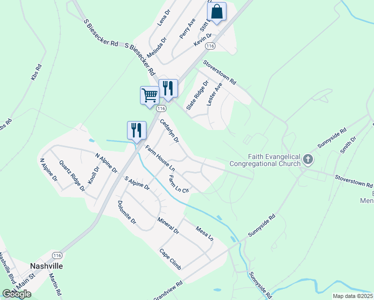 map of restaurants, bars, coffee shops, grocery stores, and more near 89 Cedarlyn Drive in York