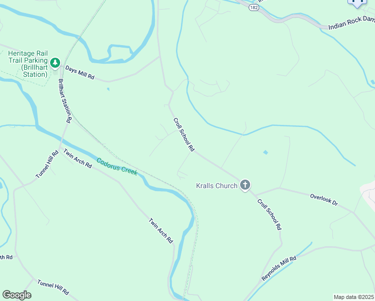 map of restaurants, bars, coffee shops, grocery stores, and more near 2452 Croll School Road in York