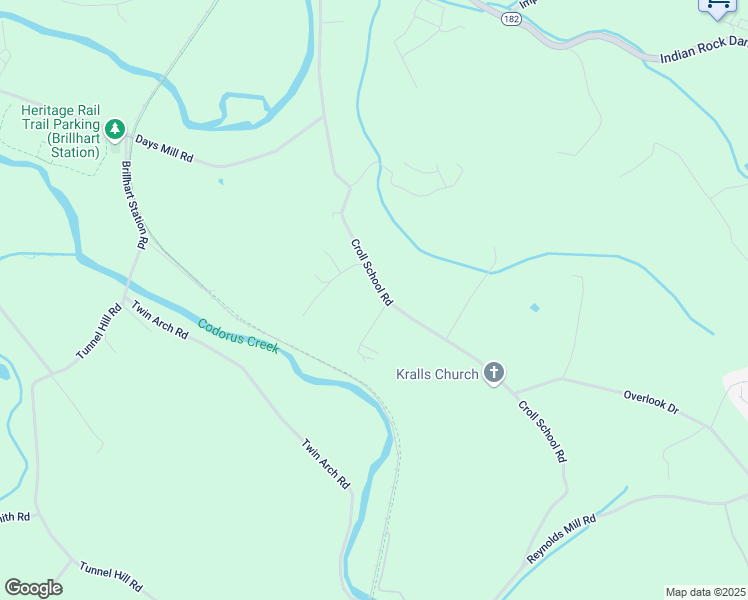 map of restaurants, bars, coffee shops, grocery stores, and more near 2452 Croll School Road in York