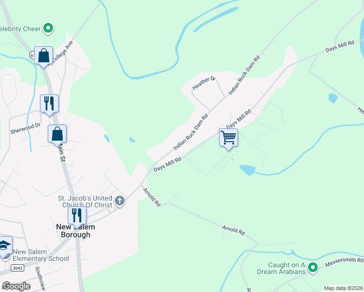 map of restaurants, bars, coffee shops, grocery stores, and more near 3460 Indian Rock Dam Road in York
