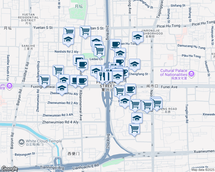 map of restaurants, bars, coffee shops, grocery stores, and more near in 