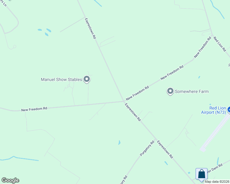 map of restaurants, bars, coffee shops, grocery stores, and more near 305 Eayrestown Road in Southampton Township
