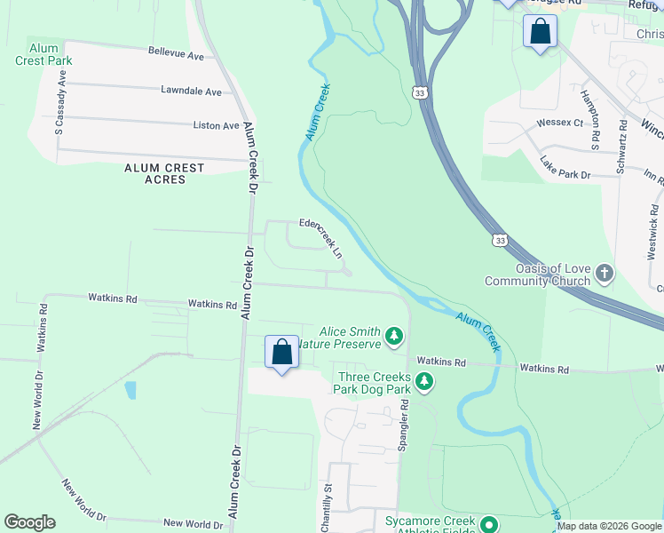 map of restaurants, bars, coffee shops, grocery stores, and more near 2664 Tealwater Trail Drive in Columbus