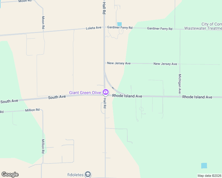 map of restaurants, bars, coffee shops, grocery stores, and more near 3770 Hall Road in Corning