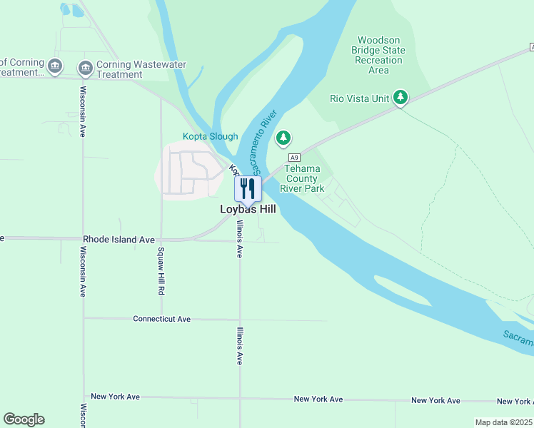 map of restaurants, bars, coffee shops, grocery stores, and more near 3760 Illinois Avenue in Corning