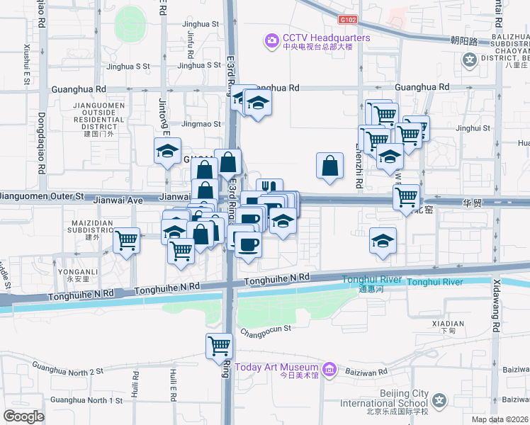 map of restaurants, bars, coffee shops, grocery stores, and more near in 