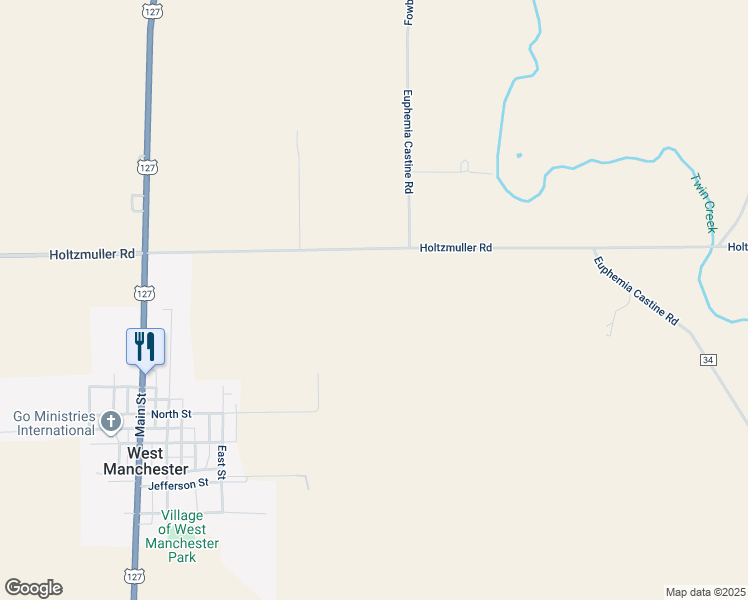 map of restaurants, bars, coffee shops, grocery stores, and more near in West Manchester