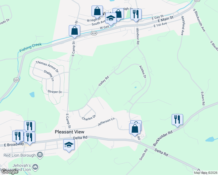 map of restaurants, bars, coffee shops, grocery stores, and more near 209 Konner Way in Windsor