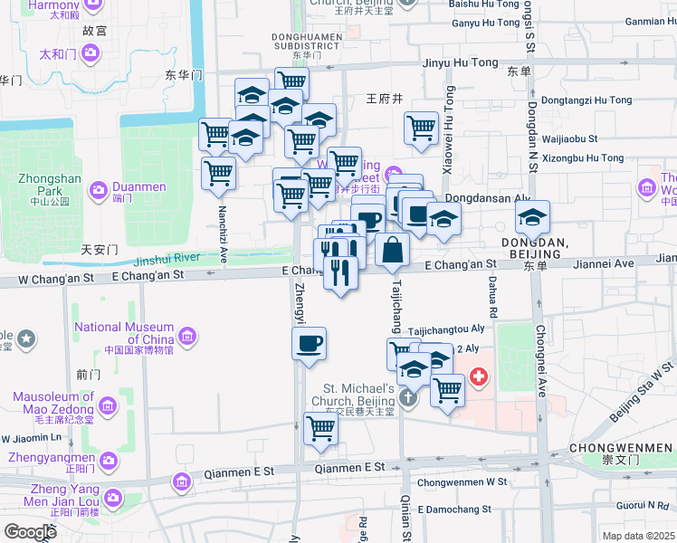 map of restaurants, bars, coffee shops, grocery stores, and more near in 