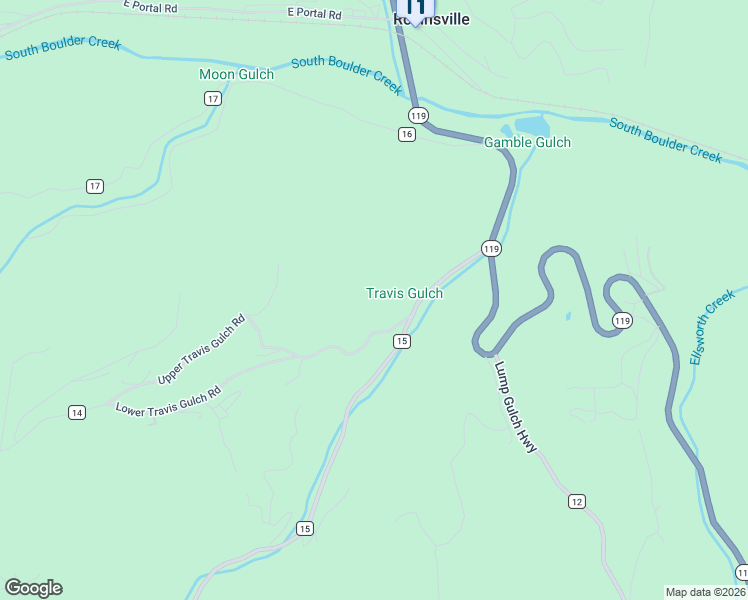 map of restaurants, bars, coffee shops, grocery stores, and more near 207 Lower Travis Gulch Road in Black Hawk