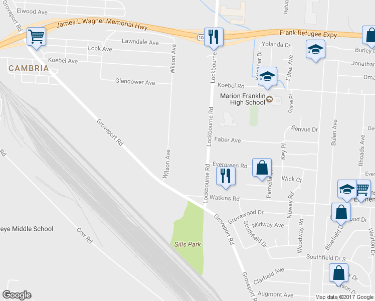 map of restaurants, bars, coffee shops, grocery stores, and more near 2801 Lockbourne Rd in Columbus