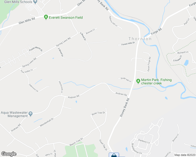 map of restaurants, bars, coffee shops, grocery stores, and more near 31 Andrien Road in Glen Mills