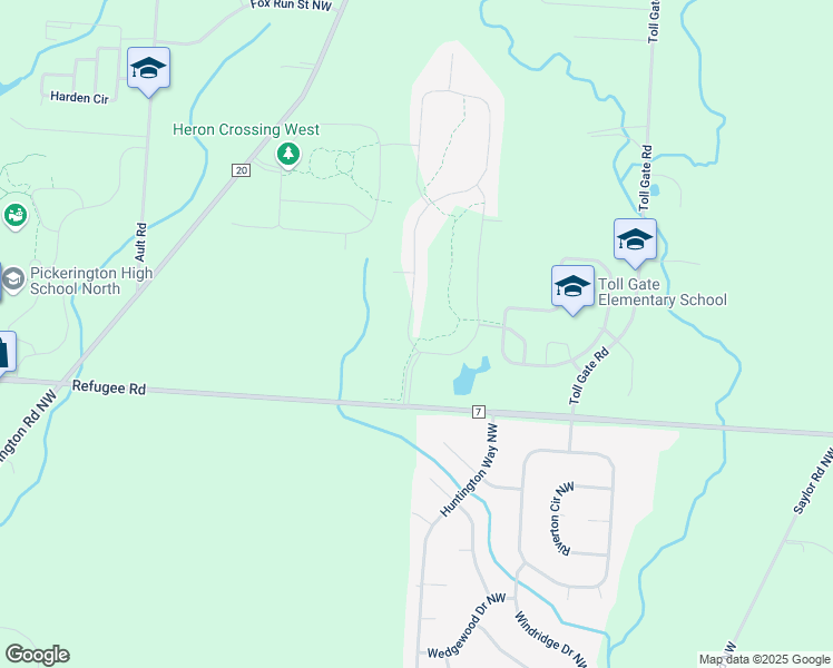 map of restaurants, bars, coffee shops, grocery stores, and more near 12146 Prairie View Drive Northwest in Pickerington