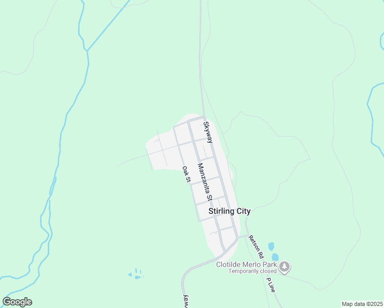 map of restaurants, bars, coffee shops, grocery stores, and more near 17159 Manzanita Street in Stirling City