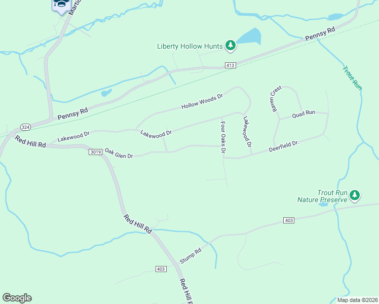 map of restaurants, bars, coffee shops, grocery stores, and more near 92 Oak Glen Dr in Pequea