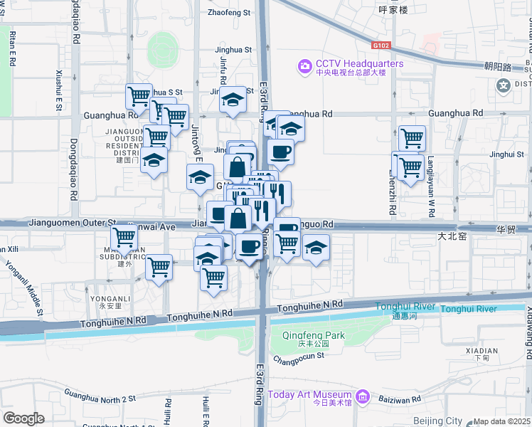 map of restaurants, bars, coffee shops, grocery stores, and more near in 