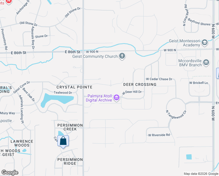 map of restaurants, bars, coffee shops, grocery stores, and more near 6760 West Winding Bend in McCordsville