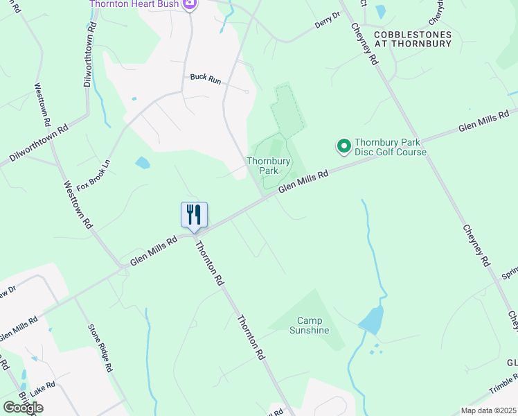 map of restaurants, bars, coffee shops, grocery stores, and more near 356 Glen Mills Road in Glen Mills