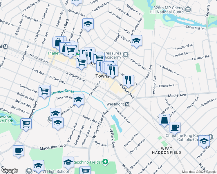 map of restaurants, bars, coffee shops, grocery stores, and more near 31 Glenwood Avenue in Haddon Township
