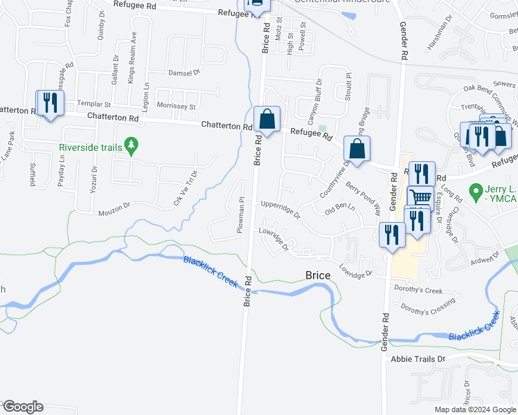 map of restaurants, bars, coffee shops, grocery stores, and more near 6209 Upperridge Drive in Canal Winchester