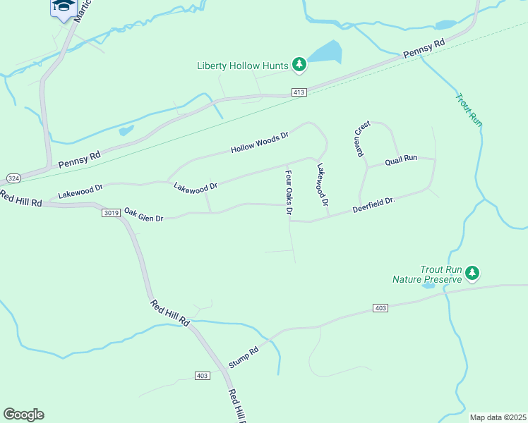 map of restaurants, bars, coffee shops, grocery stores, and more near 106 Oak Glen Dr in Pequea